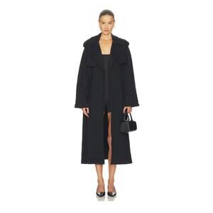 SMALL SKIMS Boyfriend Fleece Trench Coat in Onyx